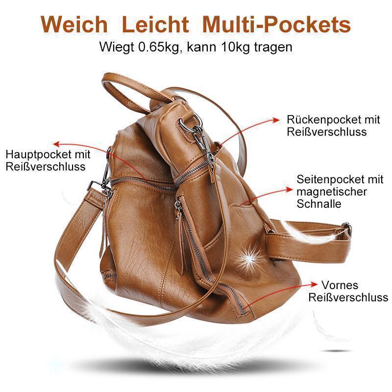 Damen beide Schultern echtes Leder Rucksack - hallohaus