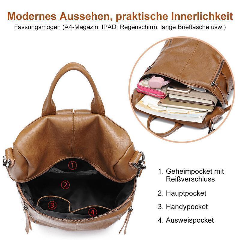 Damen beide Schultern echtes Leder Rucksack - hallohaus