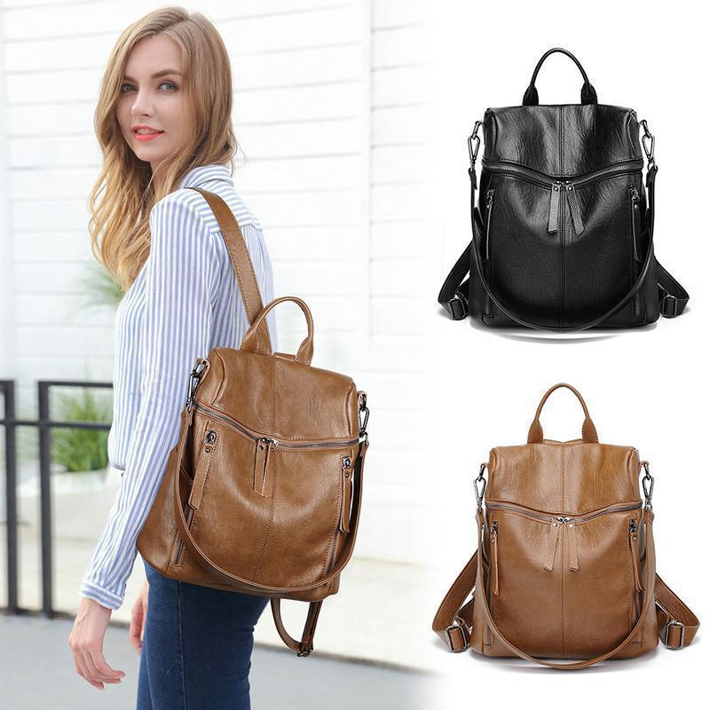 Damen beide Schultern echtes Leder Rucksack - hallohaus