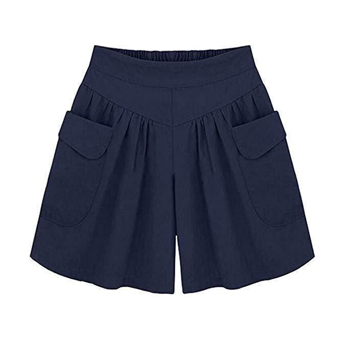 Lockere Shorts aus weicher Baumwolle mit weitem Bein