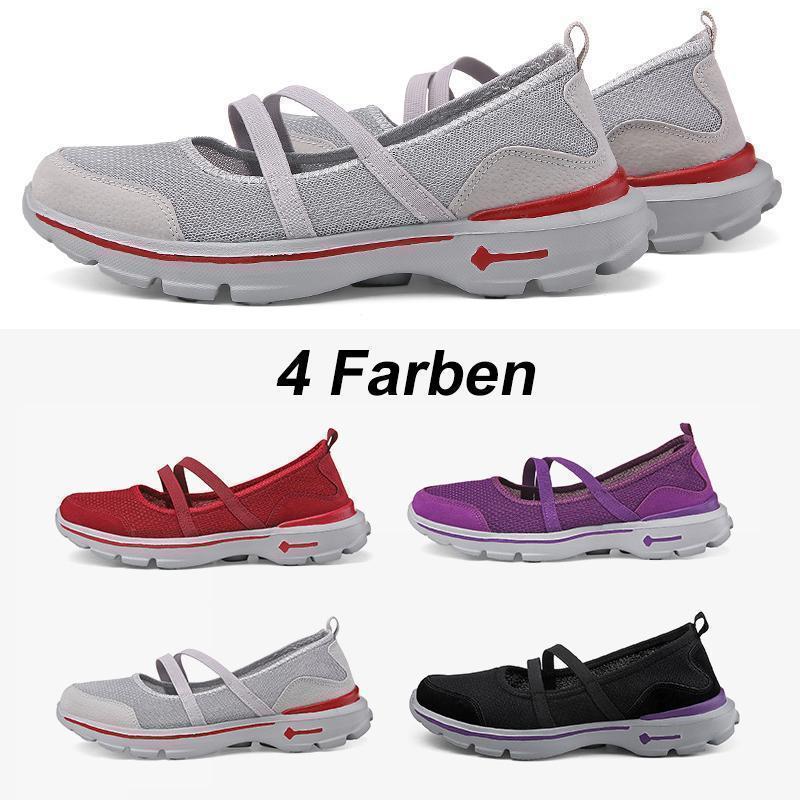 Damen atmungsaktive mesh flache Turnschuhe - hallohaus