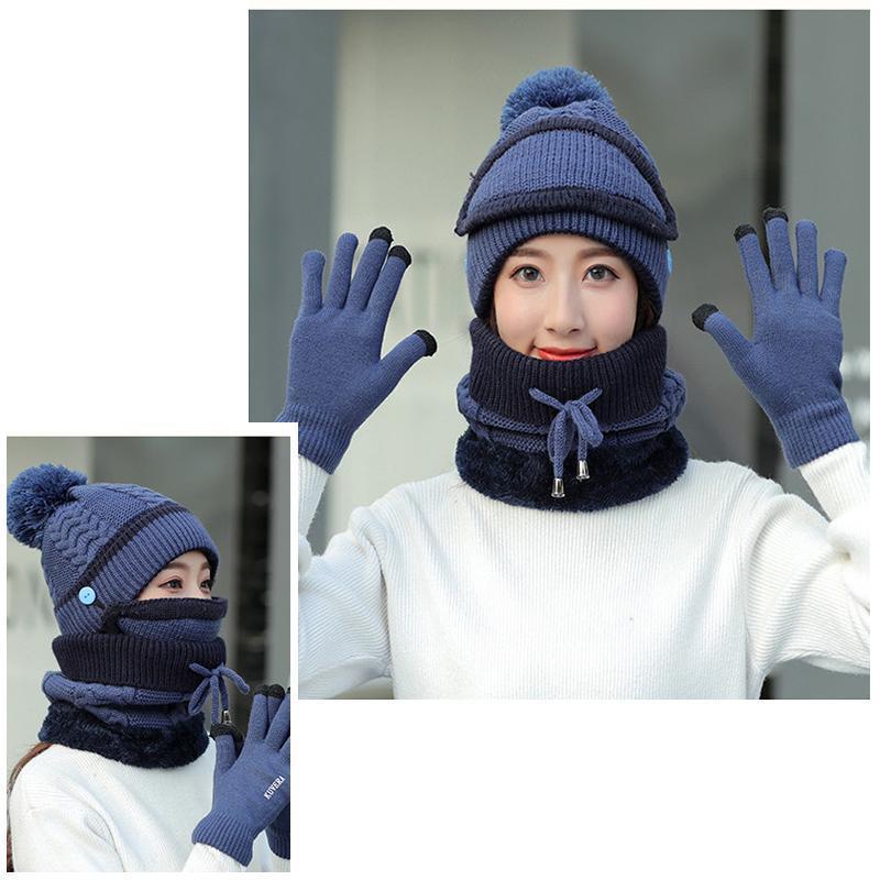 Damen Winter Schal Set