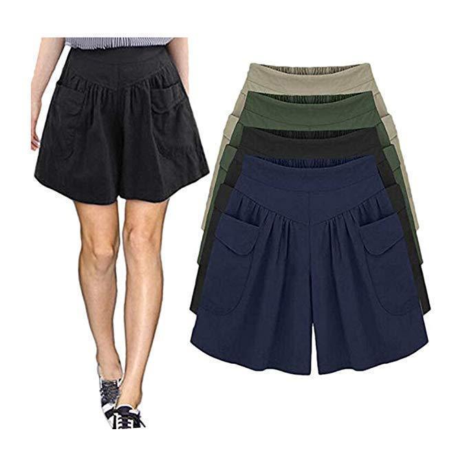 Lockere Shorts aus weicher Baumwolle mit weitem Bein